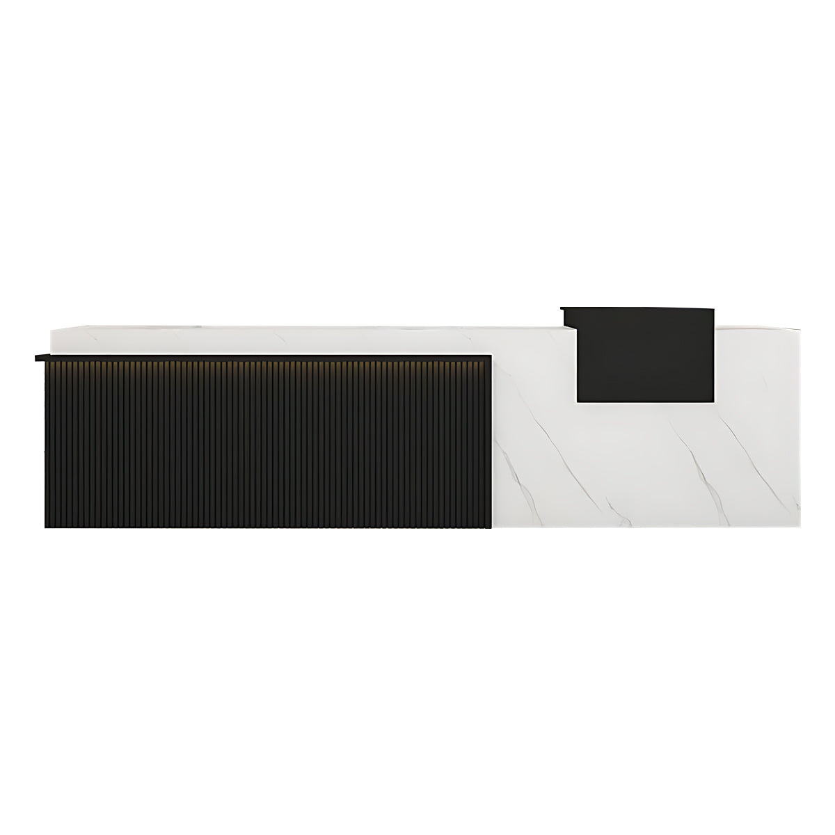 Modern Premium Reception Desk with Thick Desktop and Solid Wood Drawers