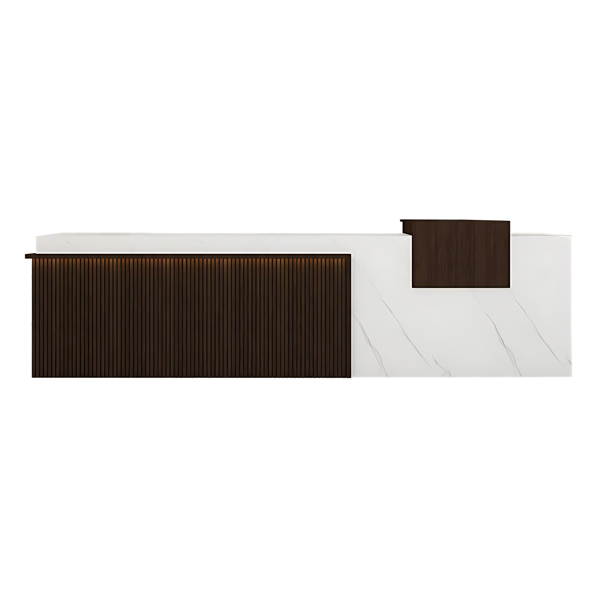 Modern Premium Reception Desk with Thick Desktop and Solid Wood Drawers