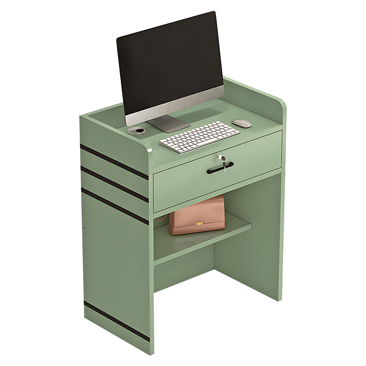 Sturdy Minimalist Reception Desk with Spacious Storage Design