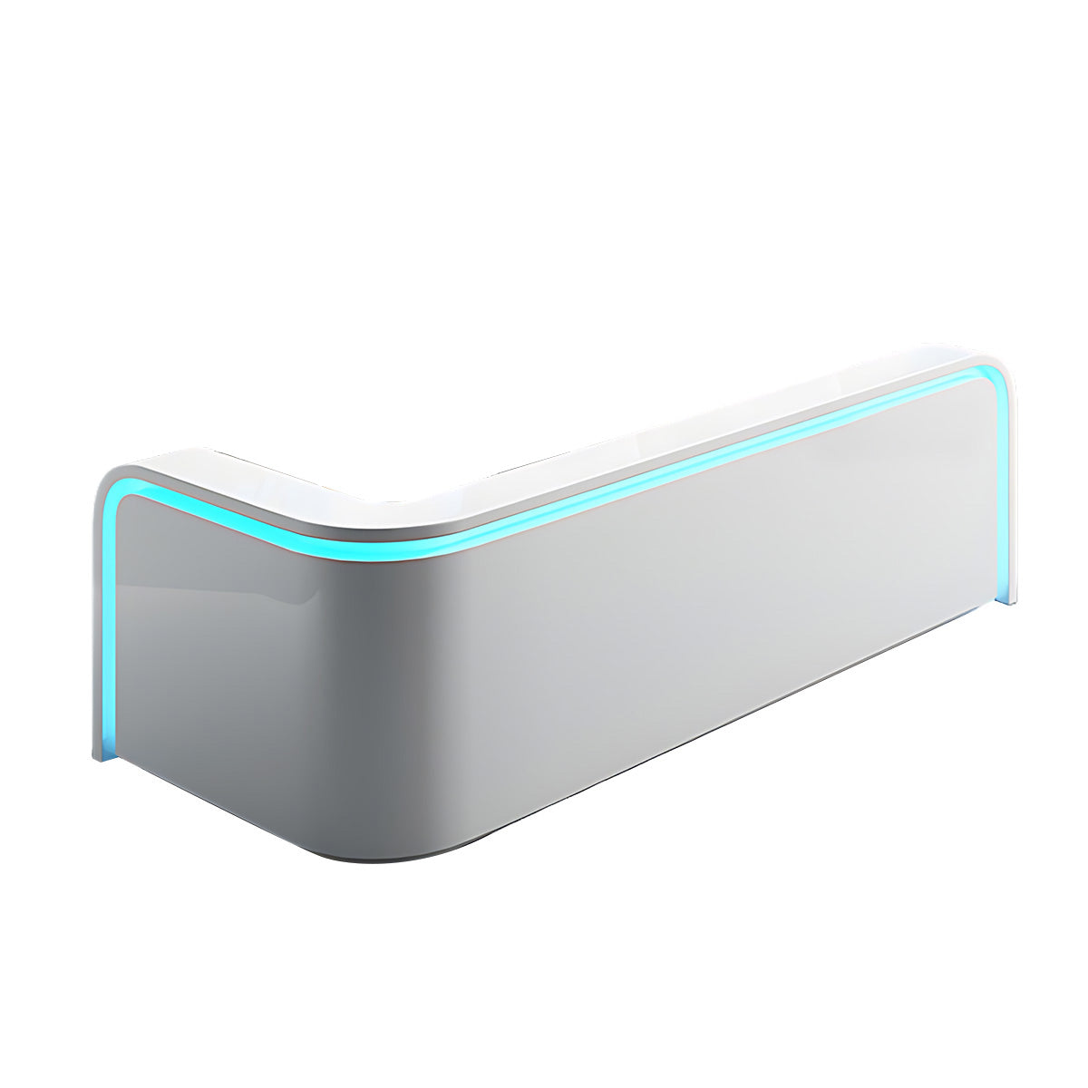 Modern Reception Desk with Pull-Out Keyboard Tray & Lockable Drawer