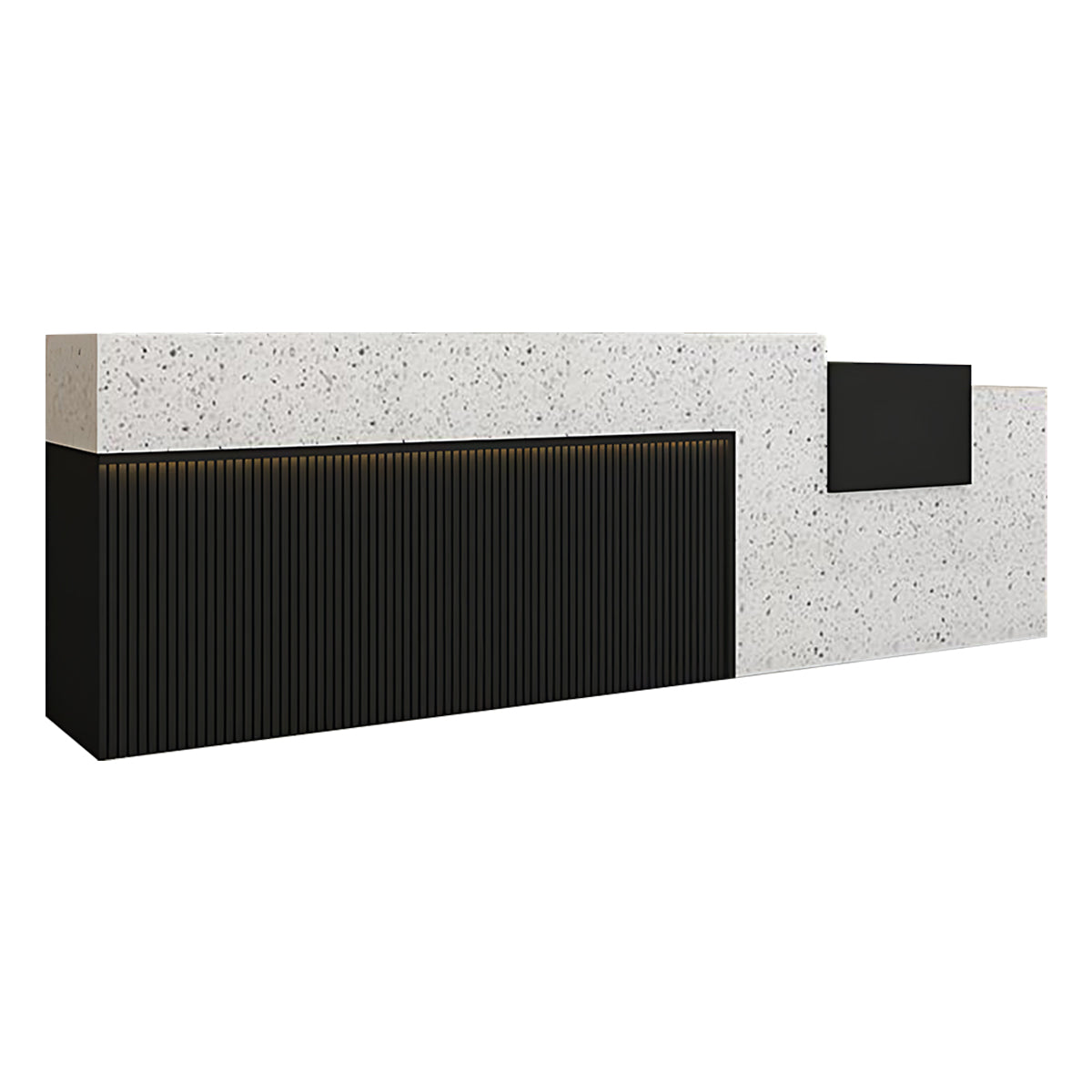 Modern Premium Reception Desk with Thick Desktop and Solid Wood Drawers