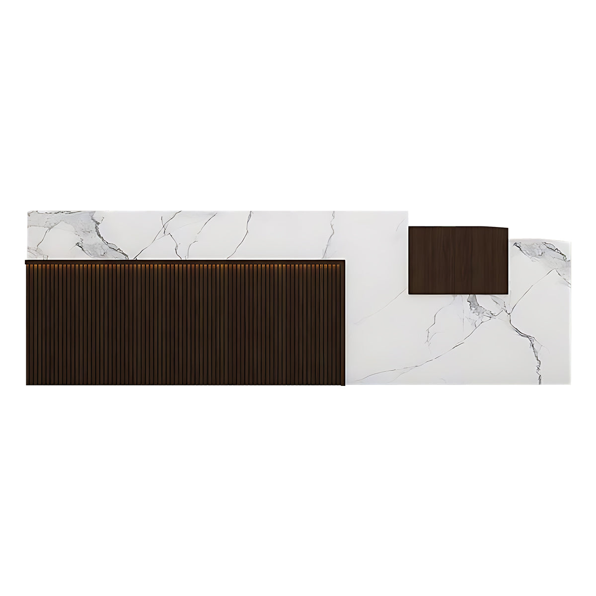 Modern Premium Reception Desk with Thick Desktop and Solid Wood Drawers