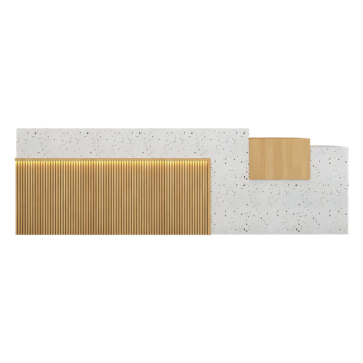 Modern Premium Reception Desk with Thick Desktop and Solid Wood Drawers