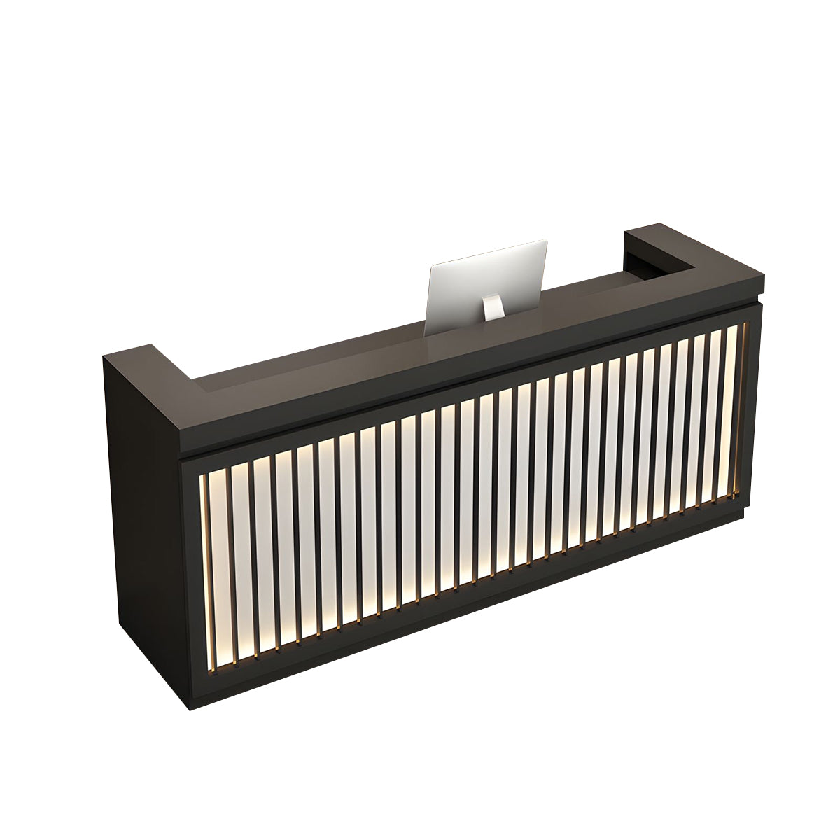 Timeless Minimalist Reception Desk Featuring an Elegant Light Strip Design