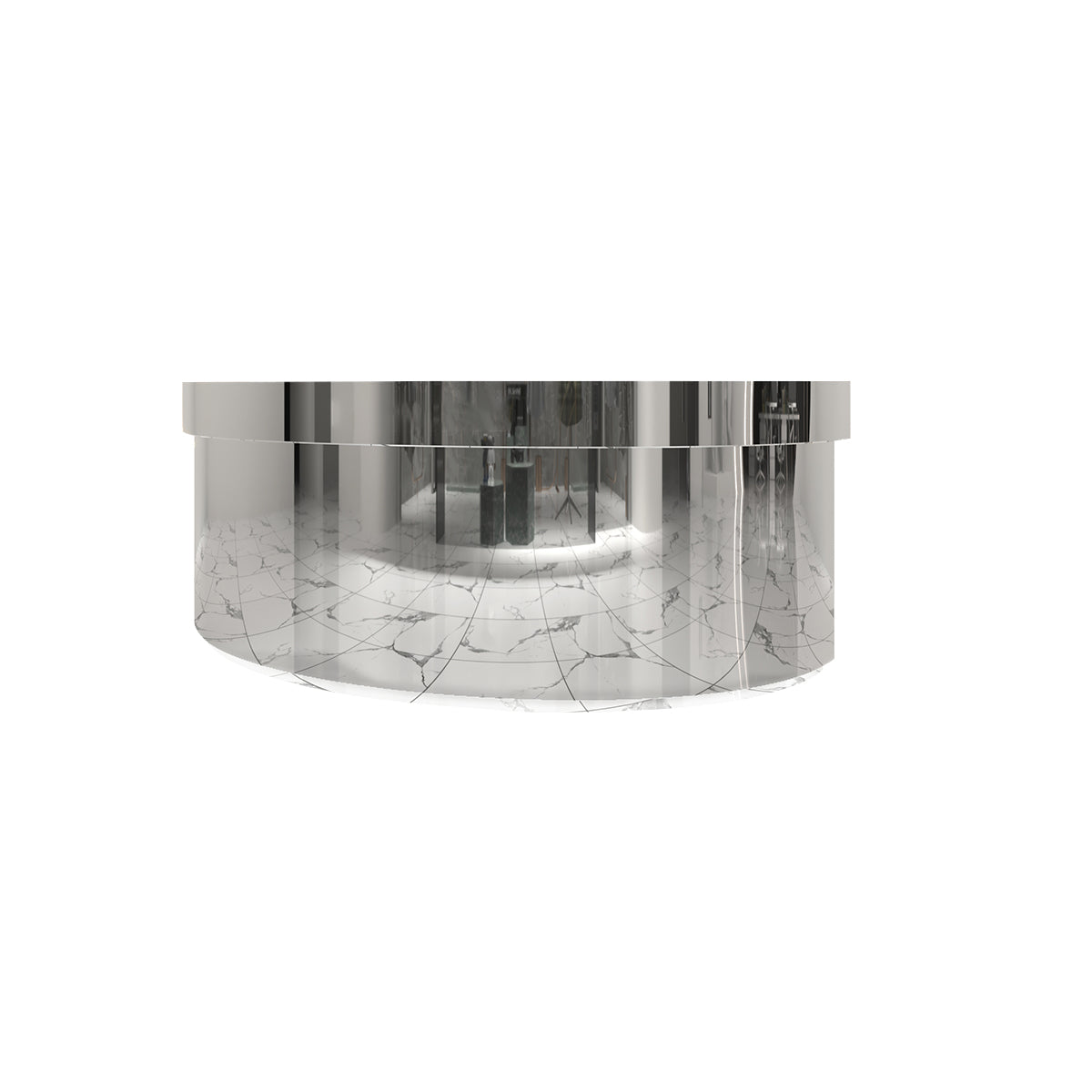 Semi Circular Reception Desk Stainless Steel Rust Resistant Storage Keyed Drawers