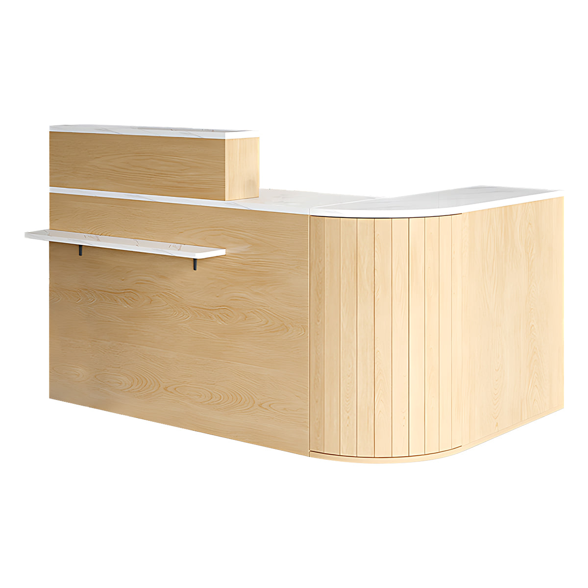 Minimalist and Chic Thick Reception Desk with Corner Design