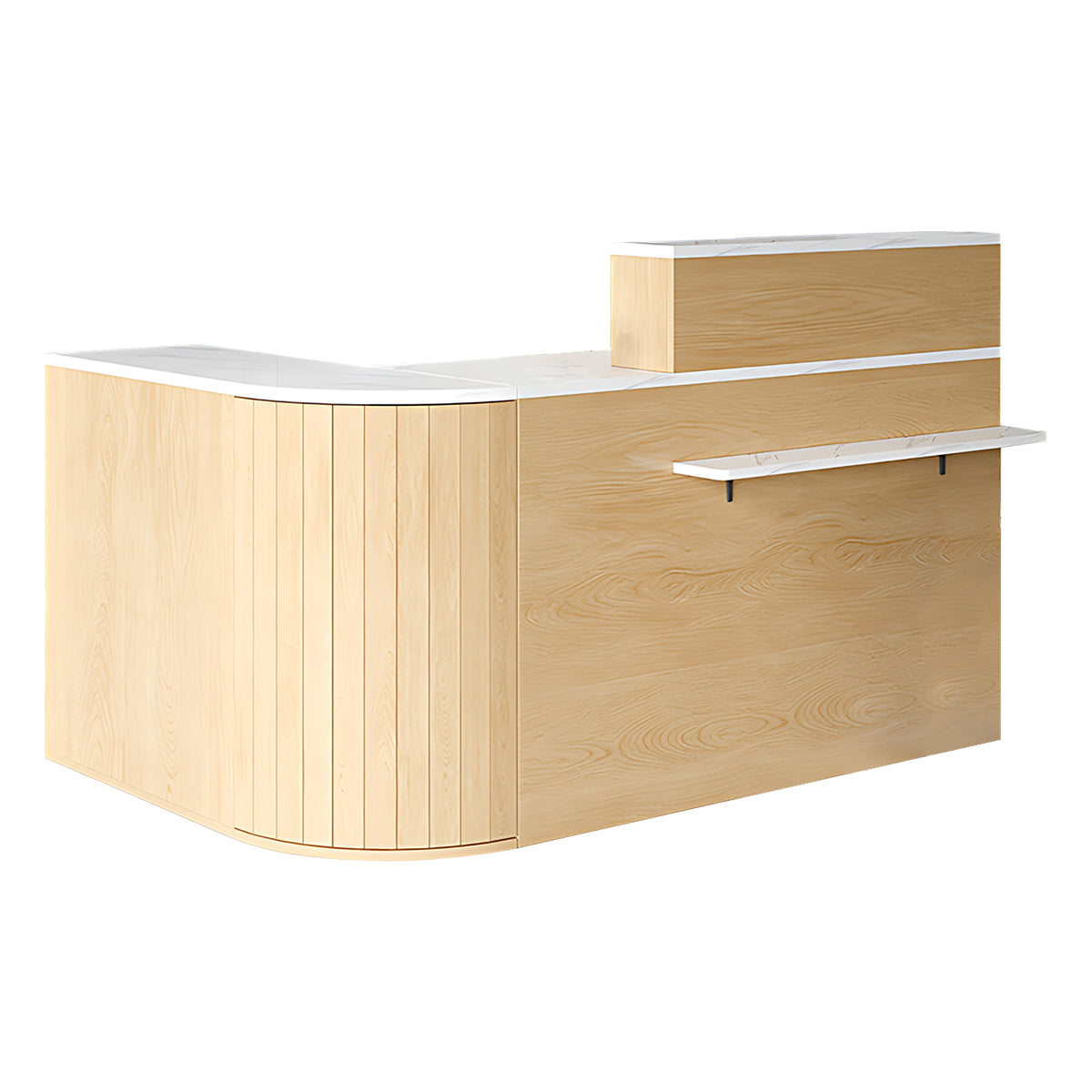 Minimalist and Chic Thick Reception Desk with Corner Design
