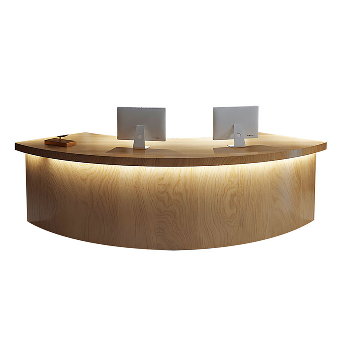 Reception Desk, Natural, Natural finish, L59" x W28" x H39", for reception area or front office, commercial reception furniture