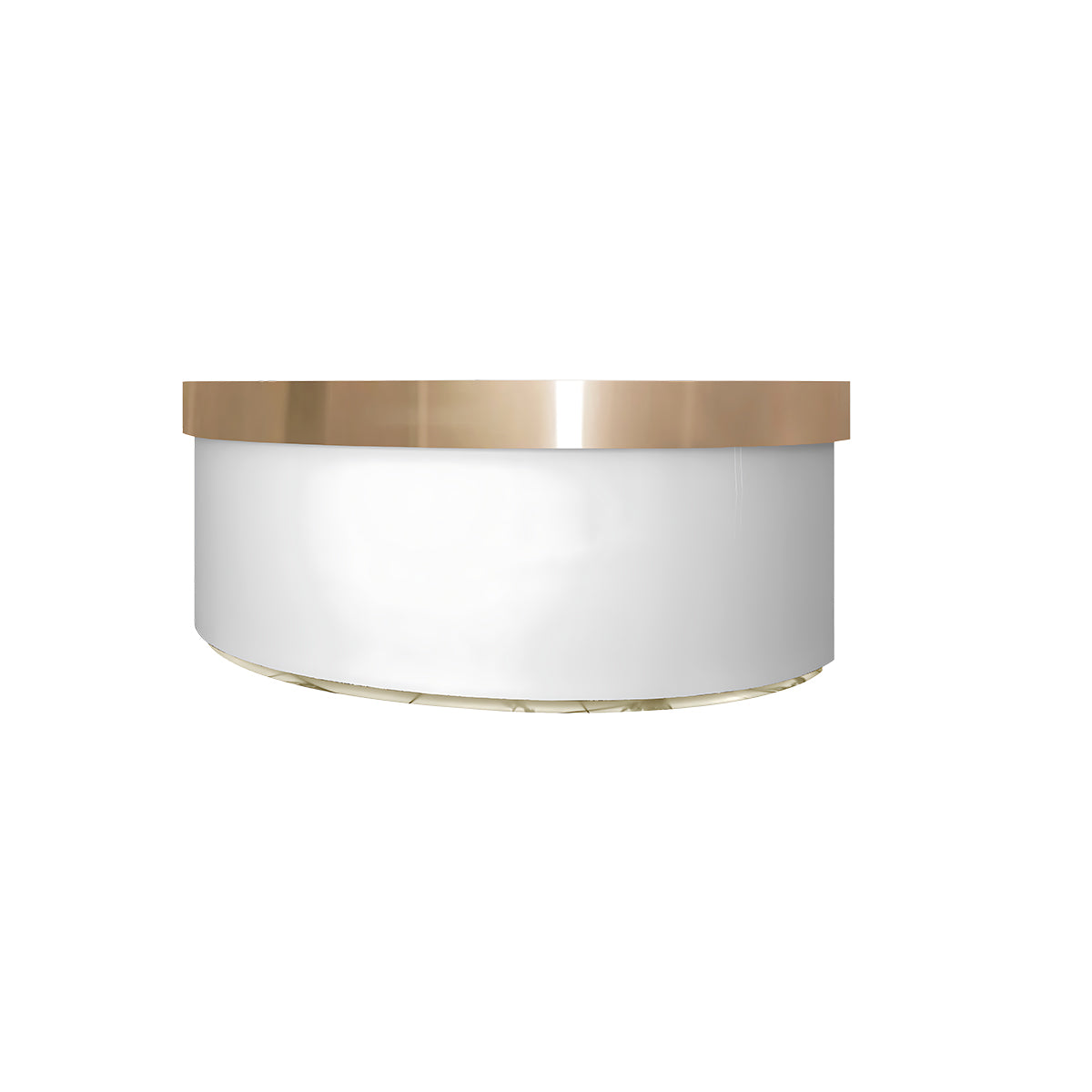 Semi Circular Reception Desk Stainless Steel Rust Resistant Storage Keyed Drawers