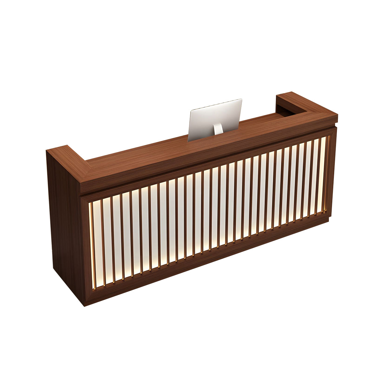 Timeless Minimalist Reception Desk Featuring an Elegant Light Strip Design
