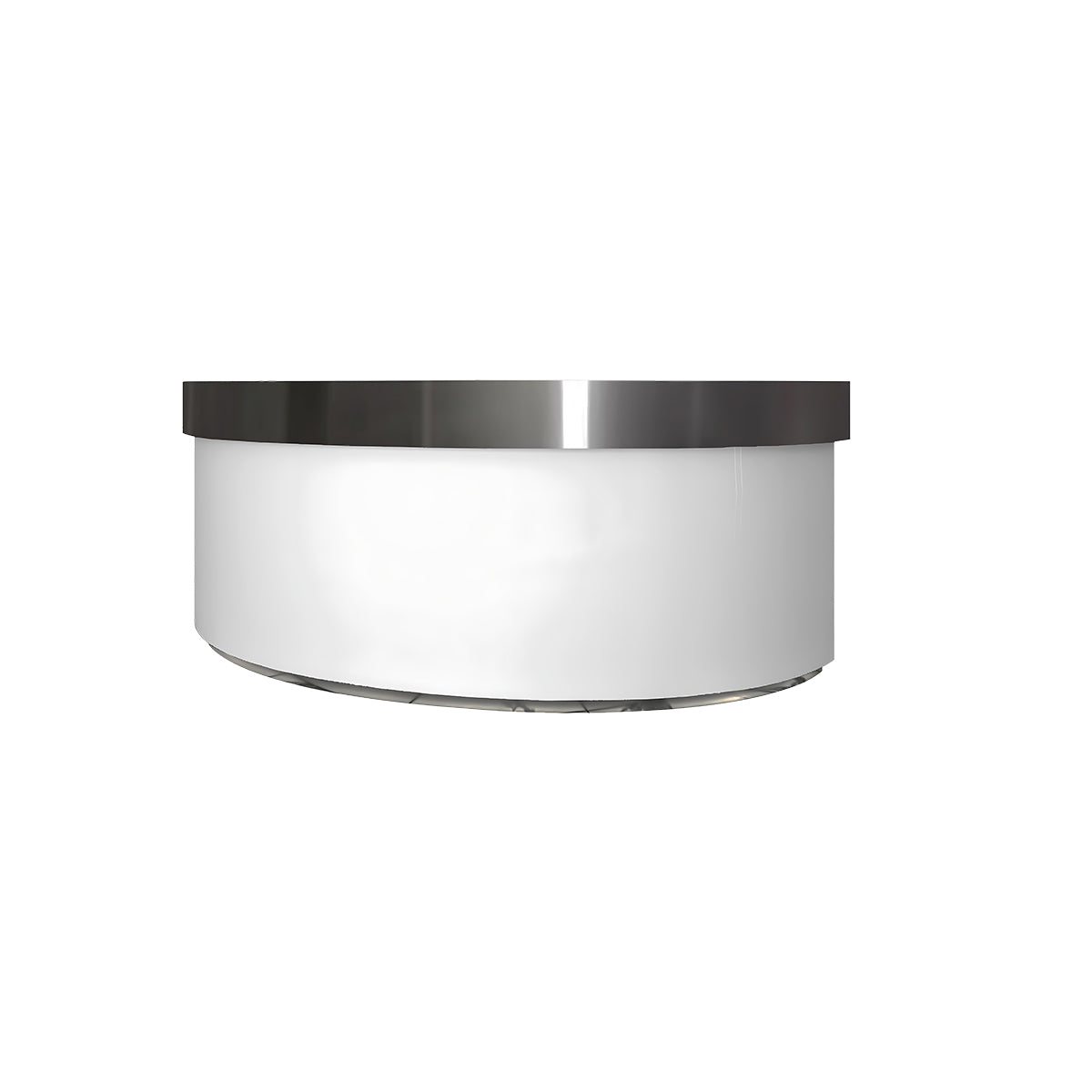 Semi Circular Reception Desk Stainless Steel Rust Resistant Storage Keyed Drawers