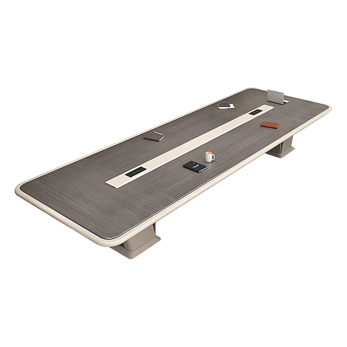 Modern Business-Style Rectangular Conference Table with Sturdy Legs