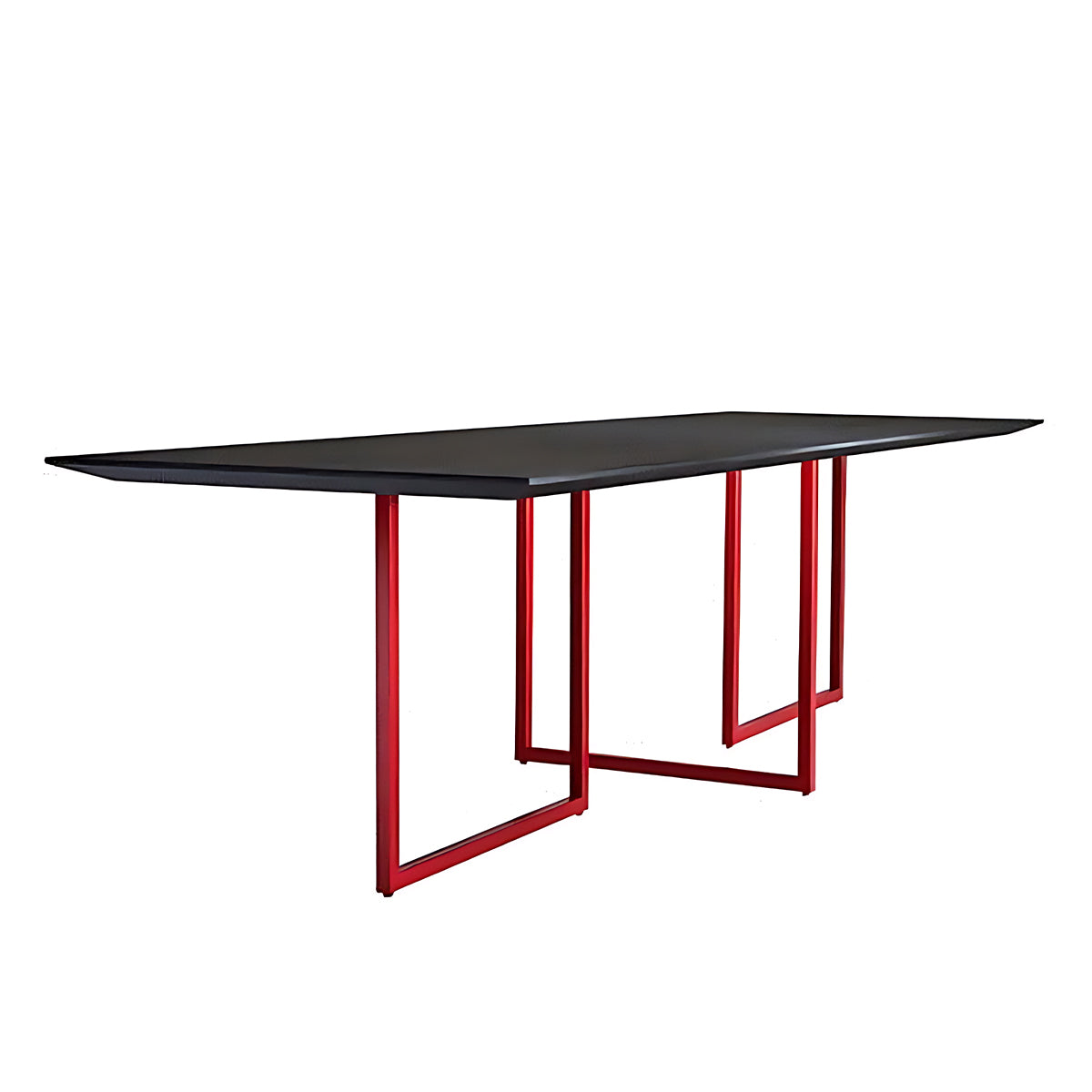 Solid Wood Conference Table Minimalist Design Steel Frame