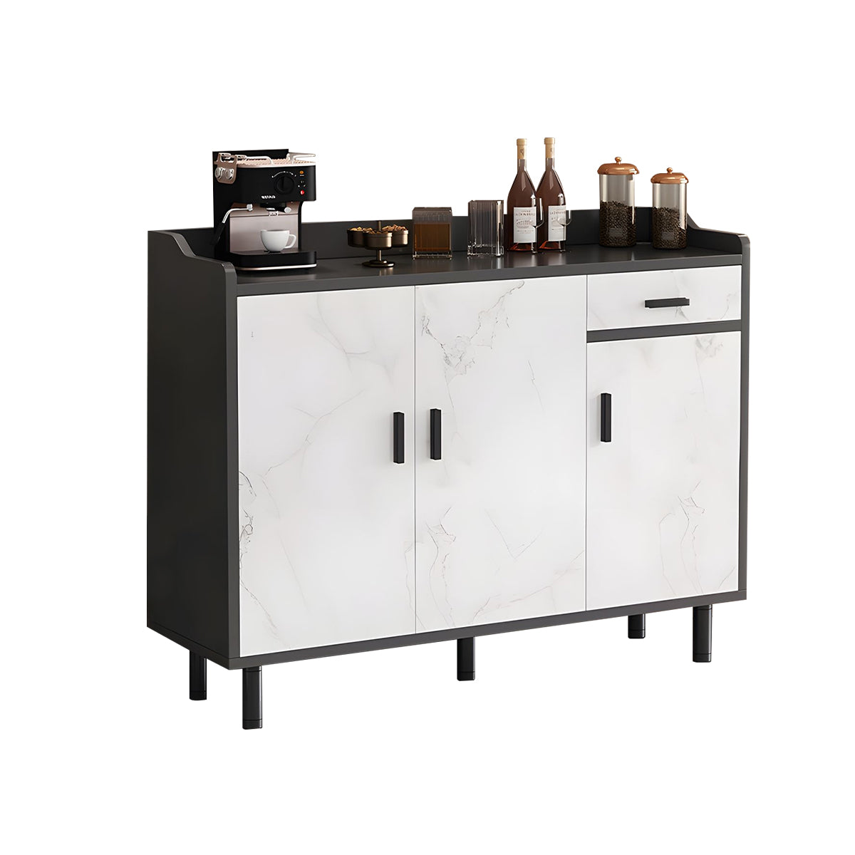 Modern Scratch-Resistant Sideboard with Storage and Adjustable Shelves
