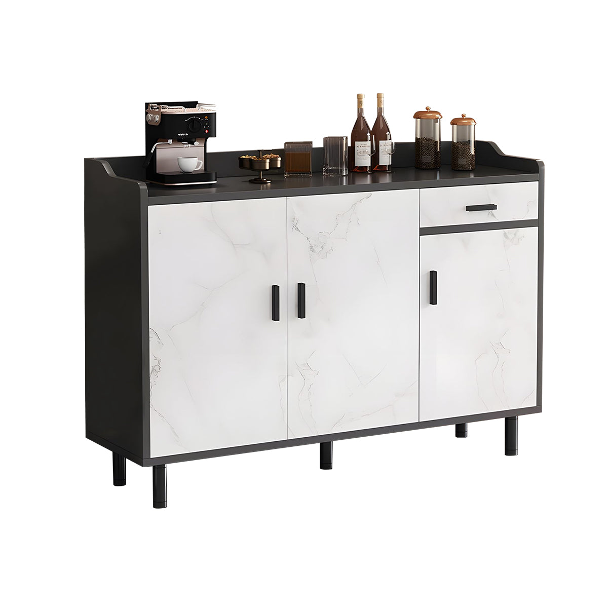 Modern Scratch-Resistant Sideboard with Storage and Adjustable Shelves