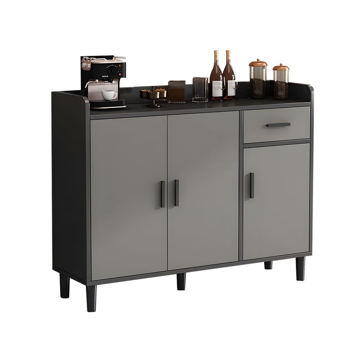 Modern Scratch-Resistant Sideboard with Storage and Adjustable Shelves