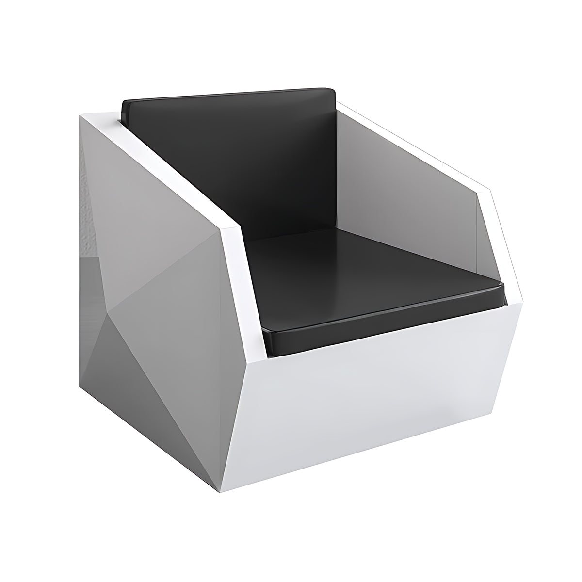 Luxurious and Stylish Black-and-White Sofa with Unique Geometric Design