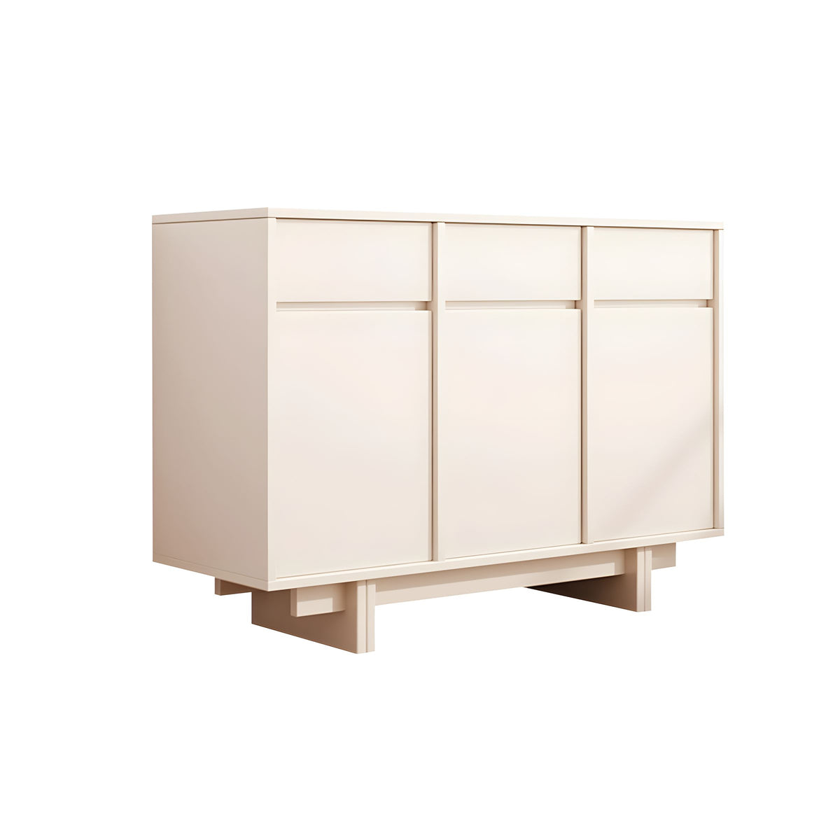 Modern Rustic Solid Wood Sideboard Buffet with Large Storage and Open Base