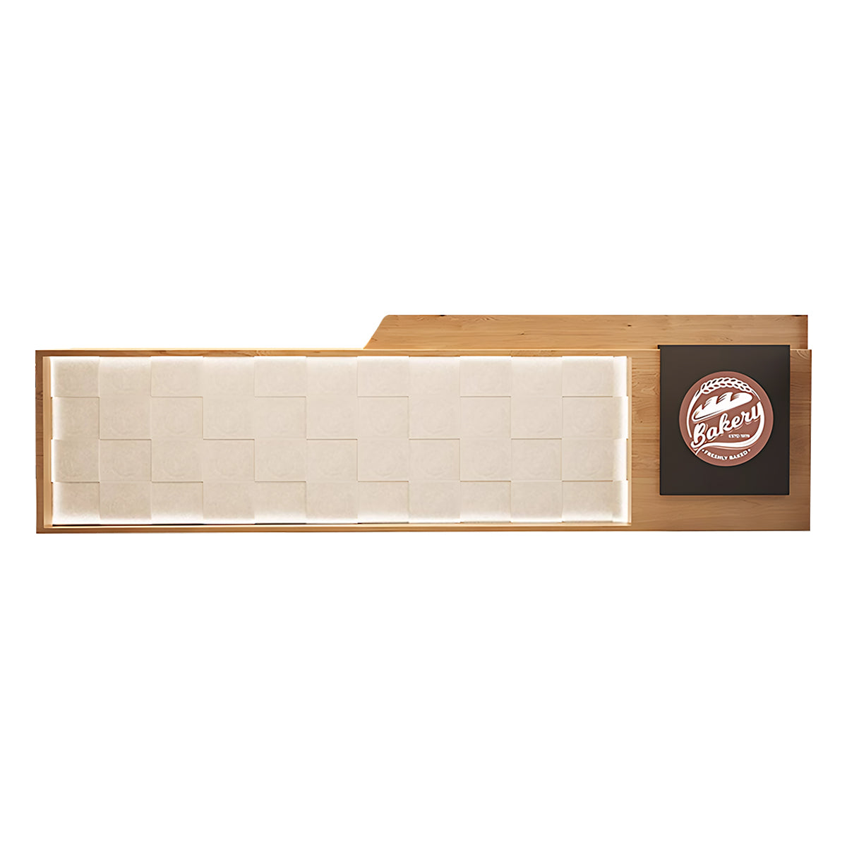 High-End Stylish Reception Desk with Exquisite Wood Grain Design