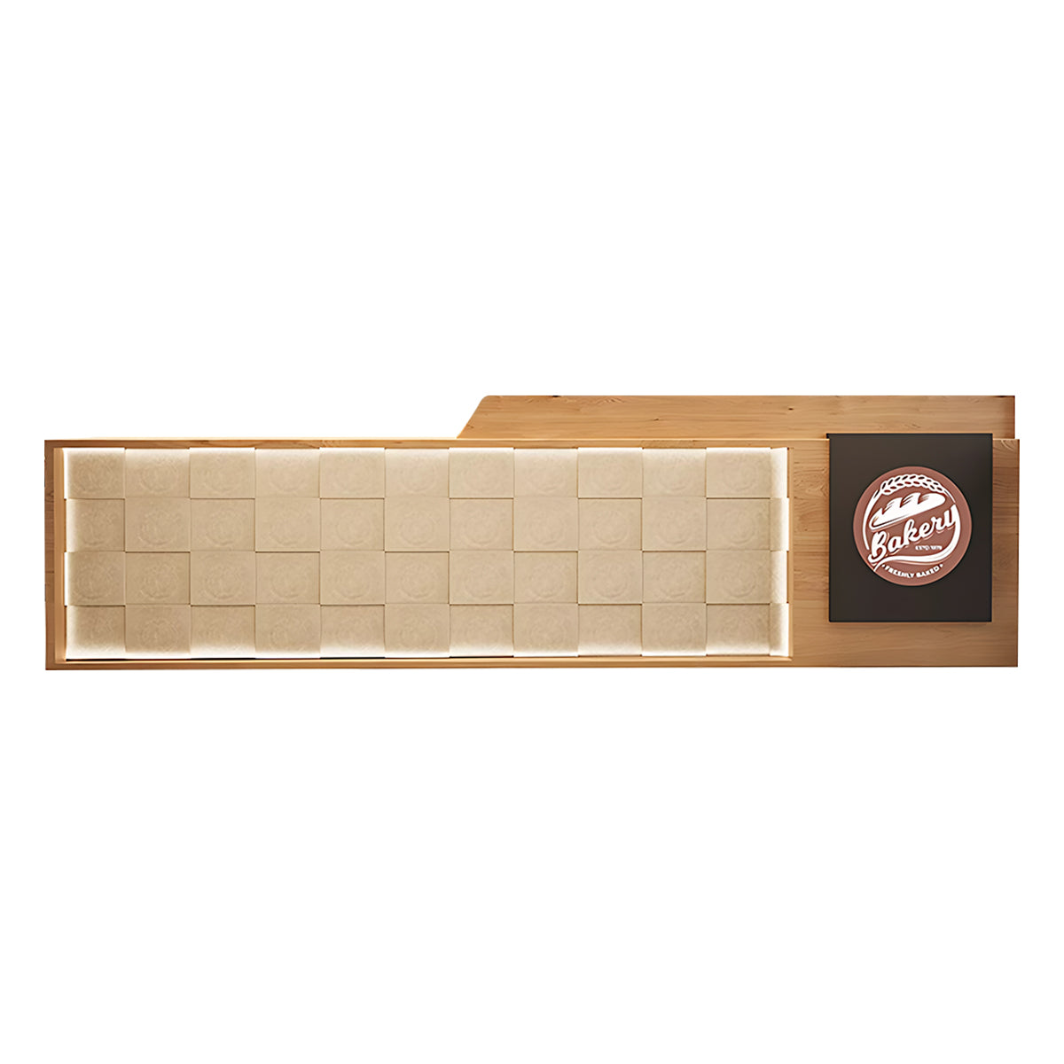 High-End Stylish Reception Desk with Exquisite Wood Grain Design