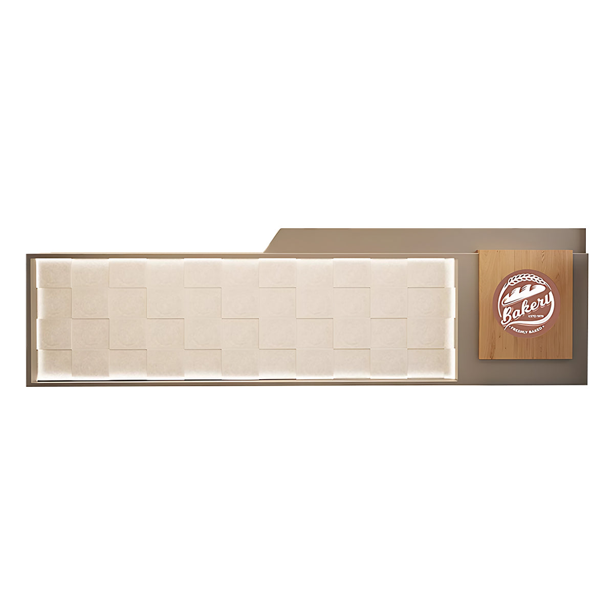 High-End Stylish Reception Desk with Exquisite Wood Grain Design