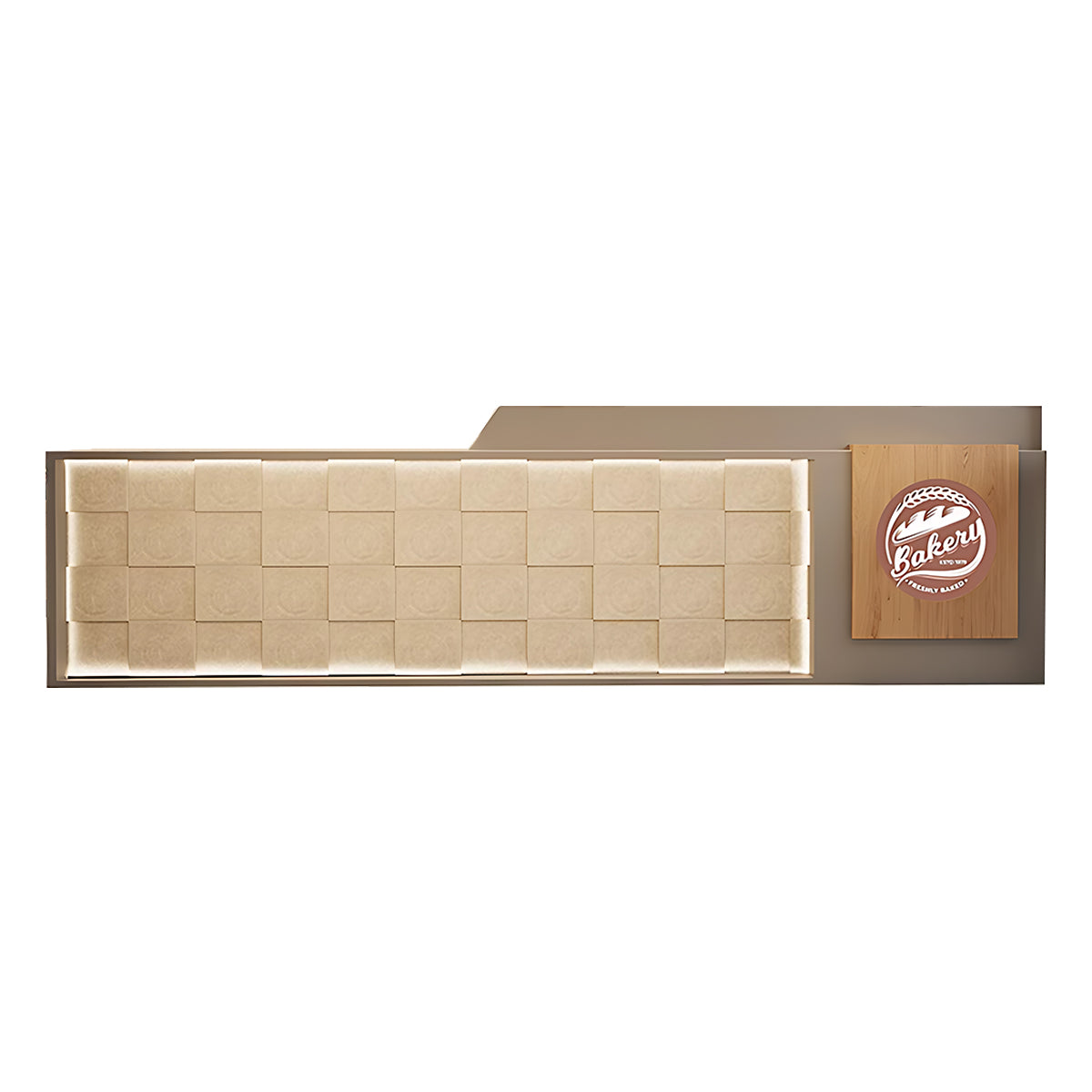 High-End Stylish Reception Desk with Exquisite Wood Grain Design