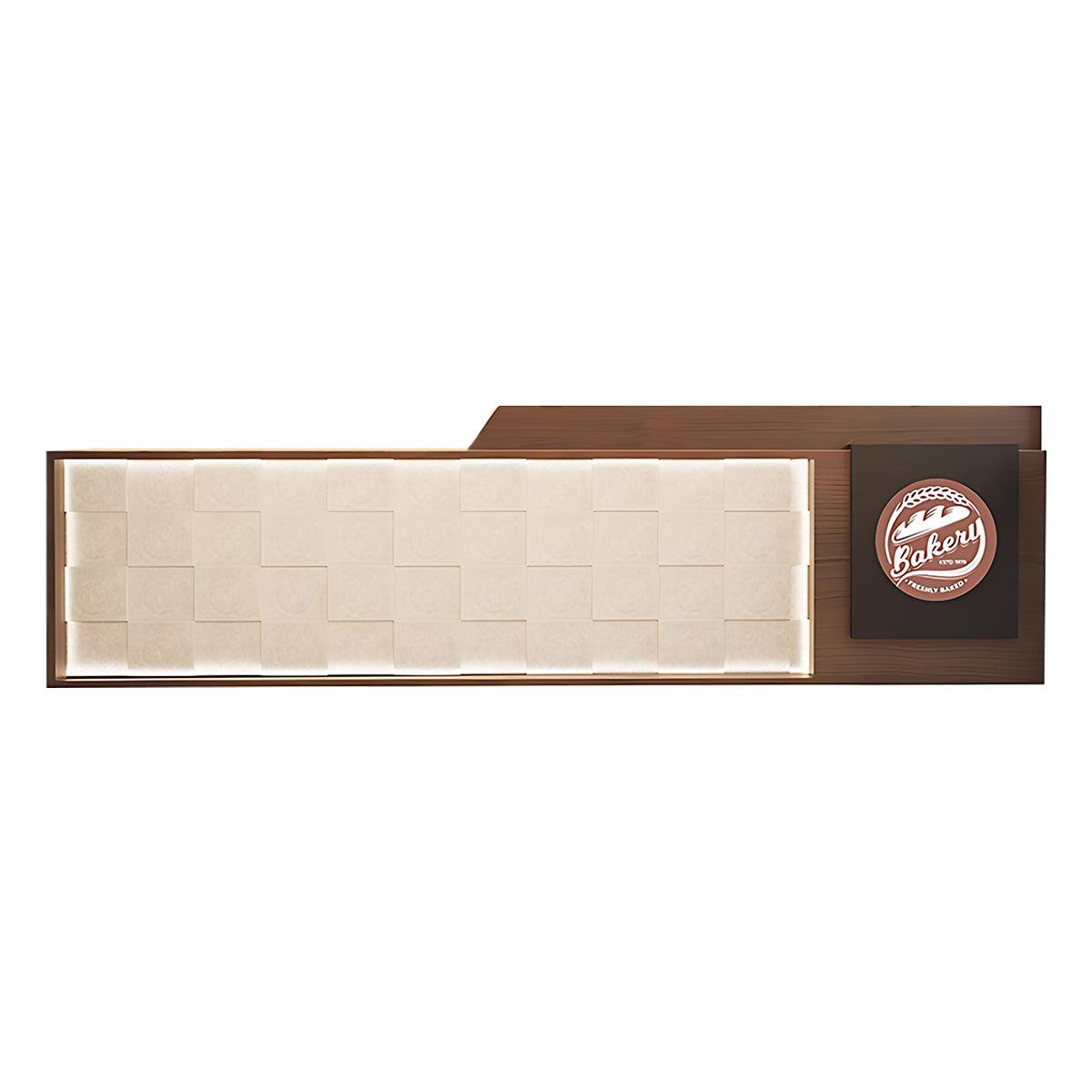 High-End Stylish Reception Desk with Exquisite Wood Grain Design