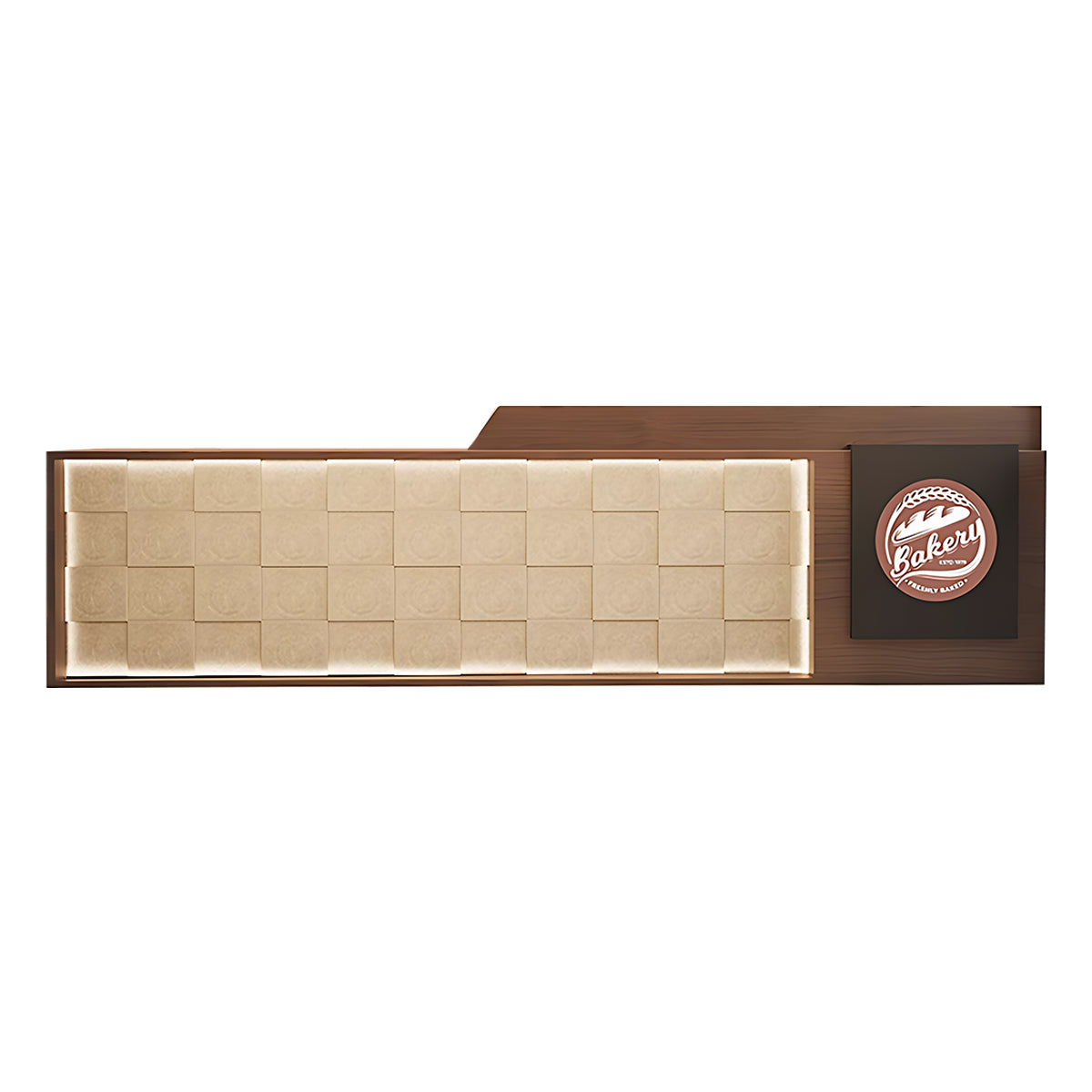 High-End Stylish Reception Desk with Exquisite Wood Grain Design