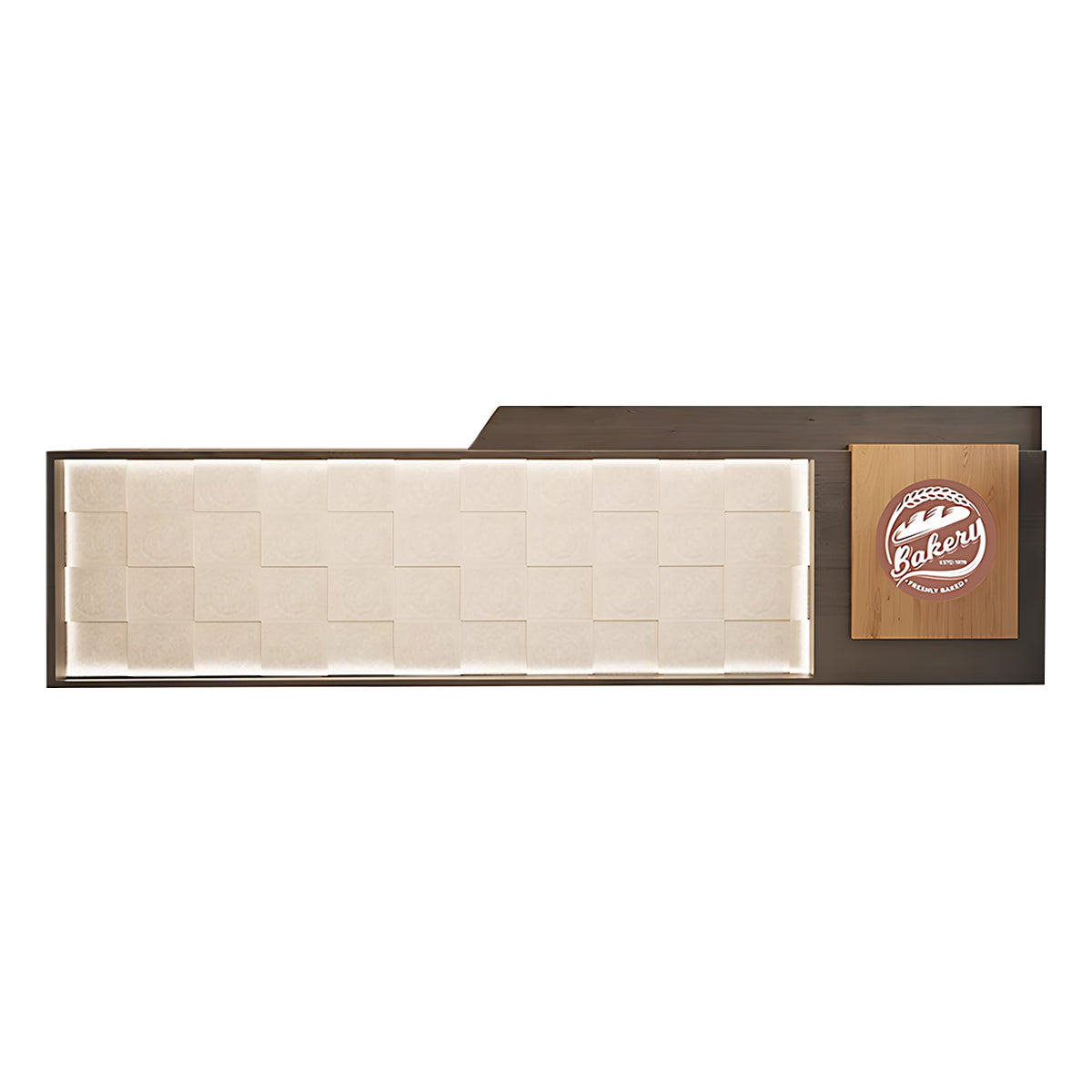 High-End Stylish Reception Desk with Exquisite Wood Grain Design