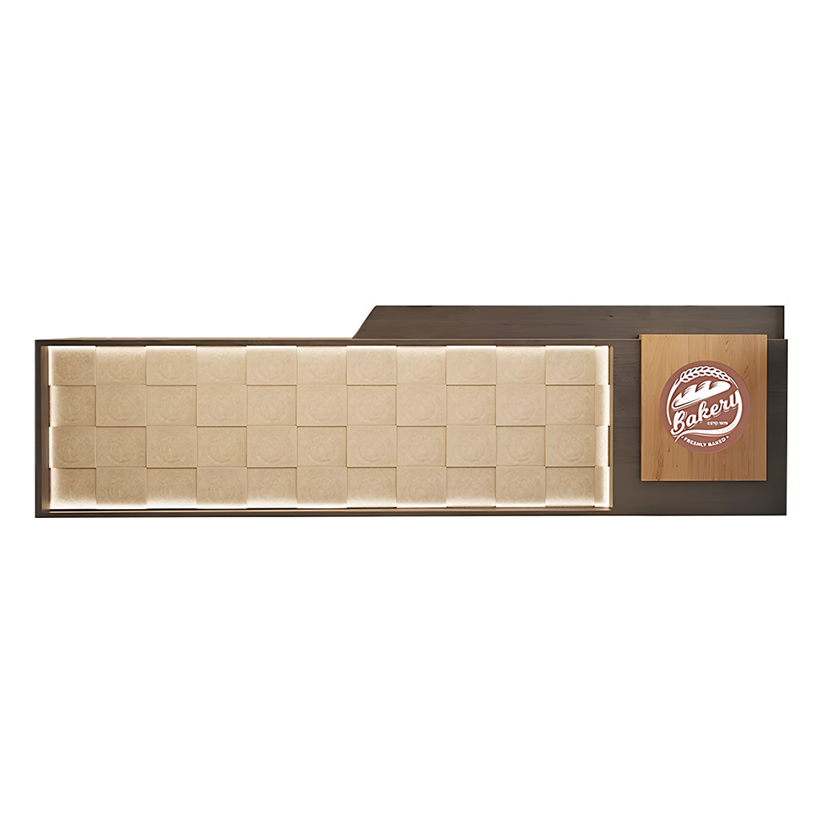 High-End Stylish Reception Desk with Exquisite Wood Grain Design