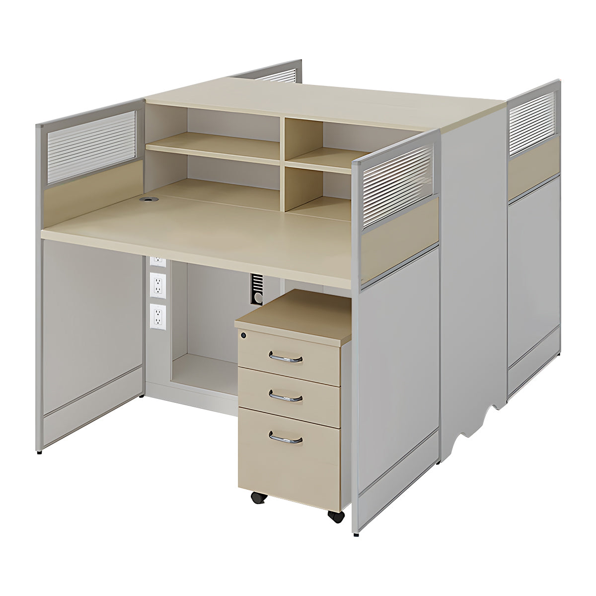 Stylish Ergonomic Office Desk with Semi-Transparent Partition Screen