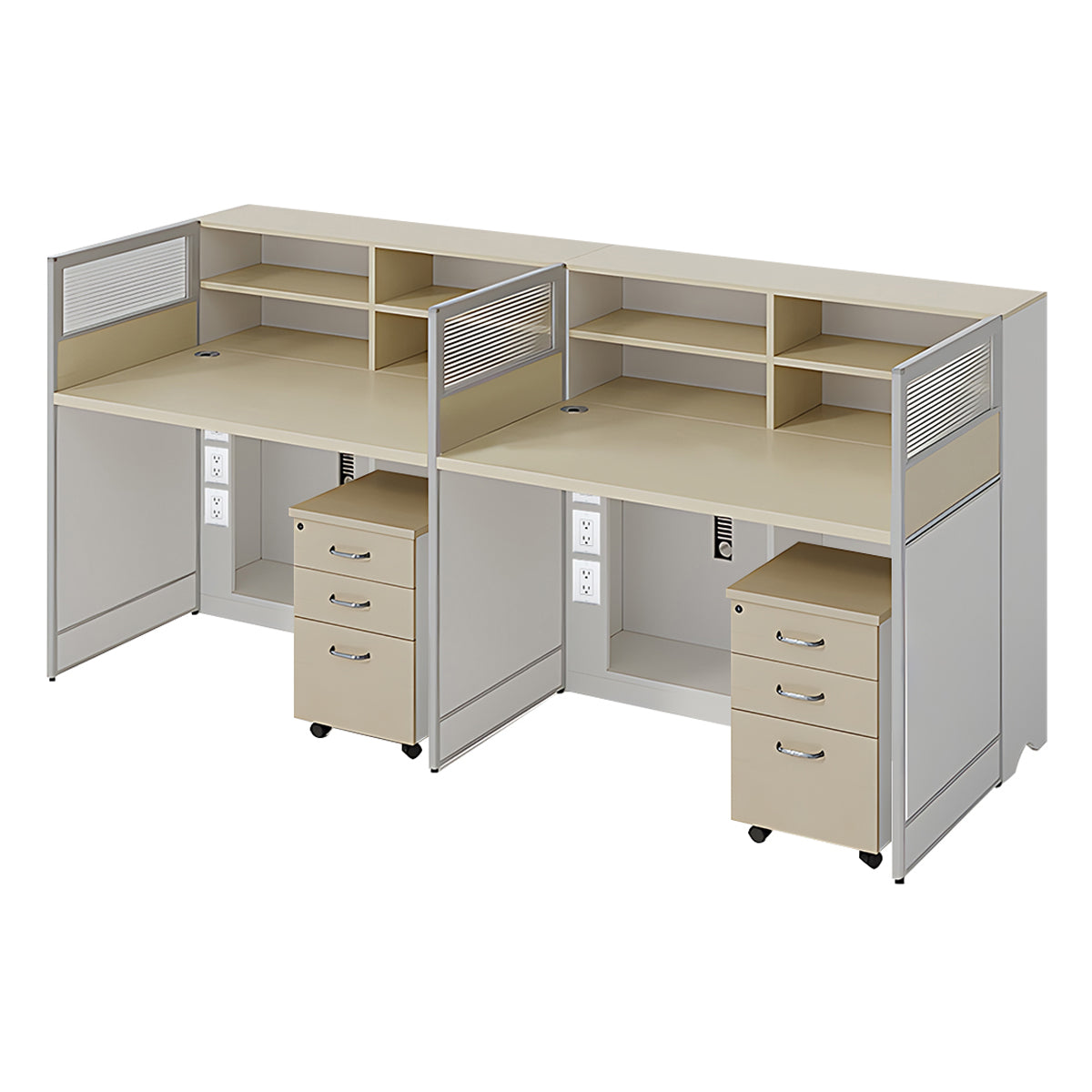 Stylish Ergonomic Office Desk with Semi-Transparent Partition Screen