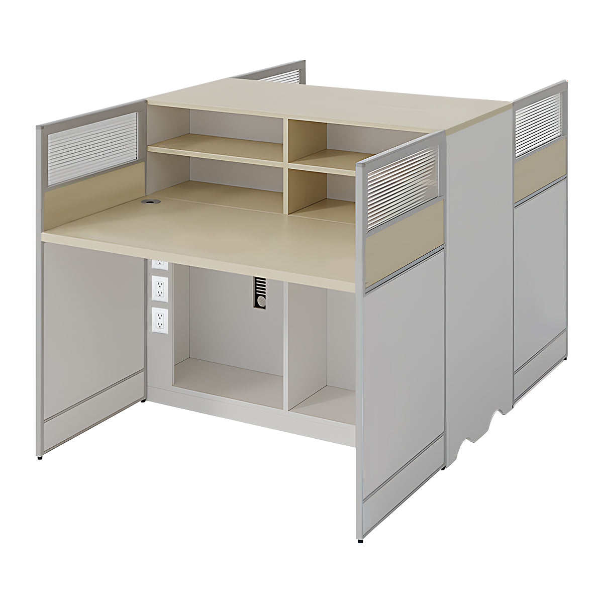 Stylish Ergonomic Office Desk with Semi-Transparent Partition Screen