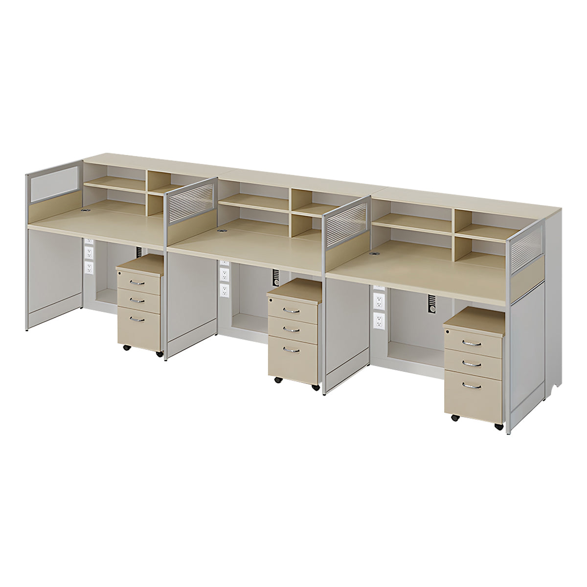 Stylish Ergonomic Office Desk with Semi-Transparent Partition Screen