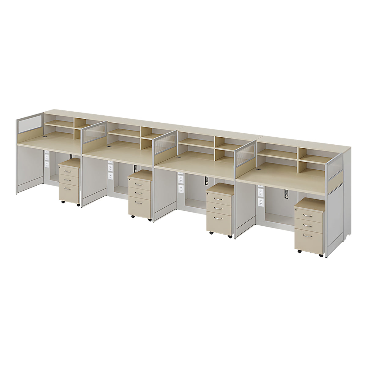 Stylish Ergonomic Office Desk with Semi-Transparent Partition Screen
