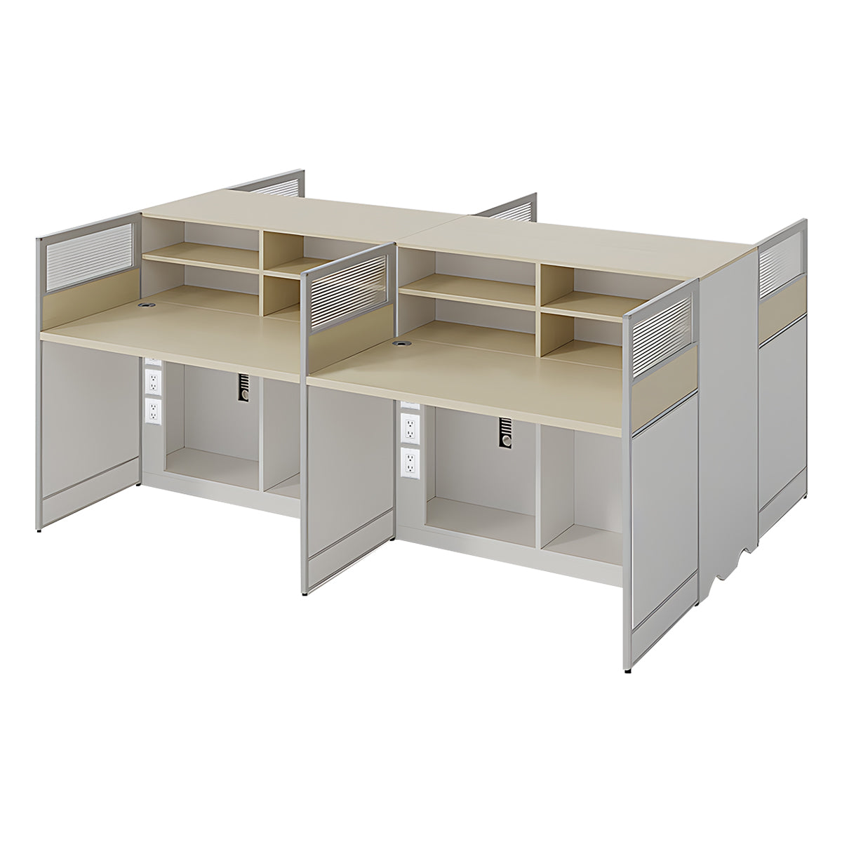 Stylish Ergonomic Office Desk with Semi-Transparent Partition Screen