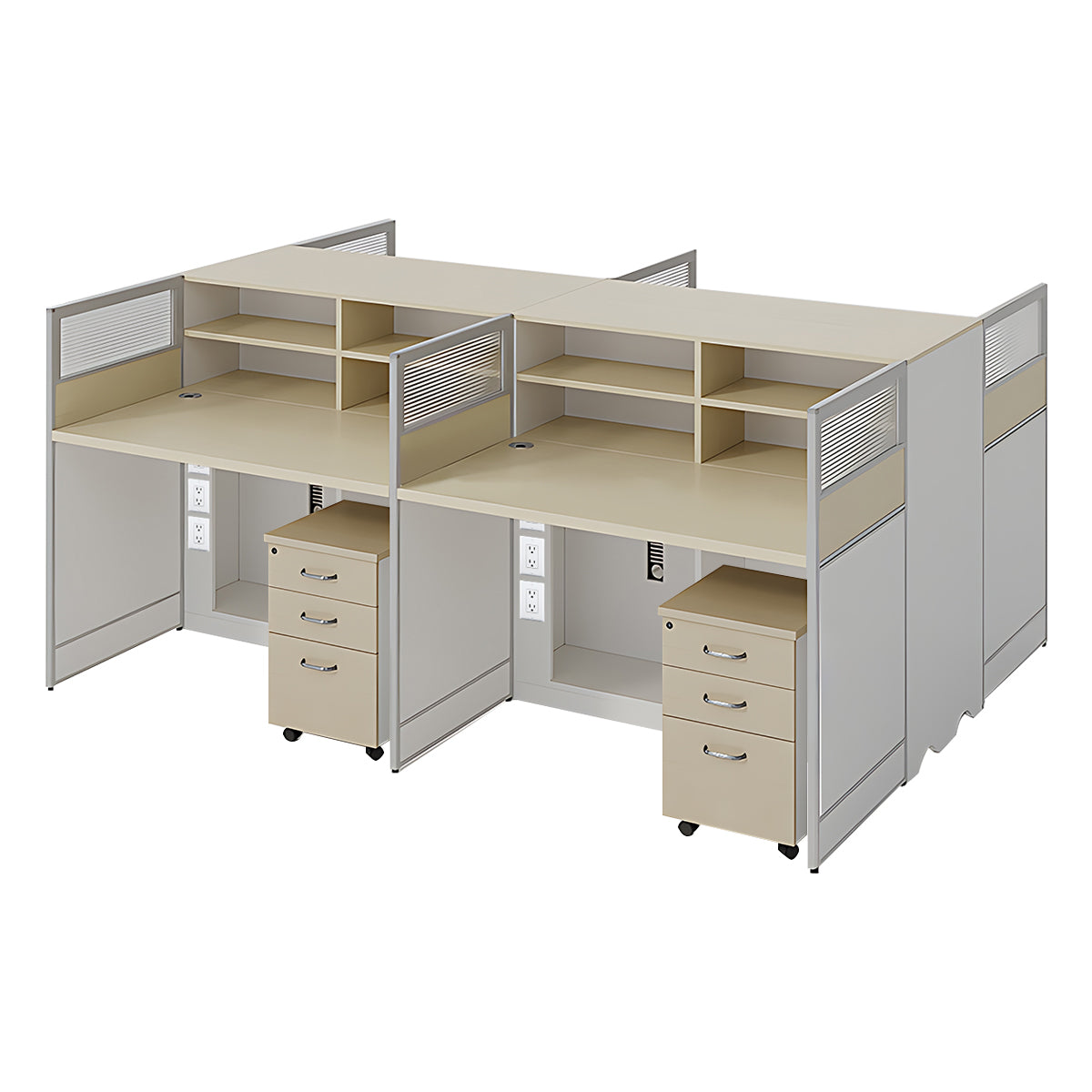 Stylish Ergonomic Office Desk with Semi-Transparent Partition Screen
