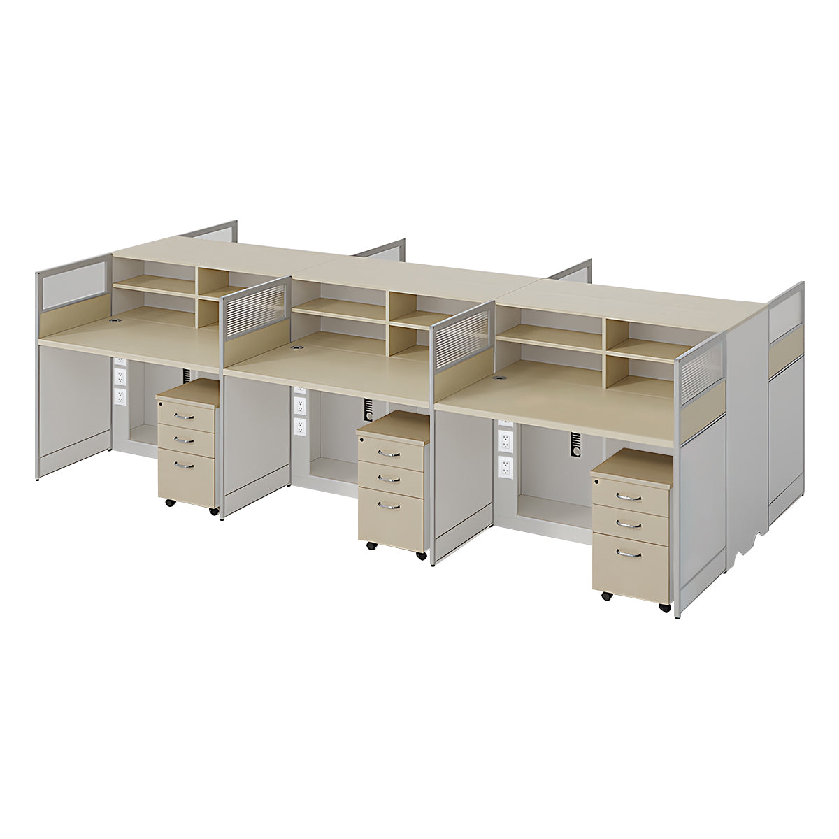 Stylish Ergonomic Office Desk with Semi-Transparent Partition Screen