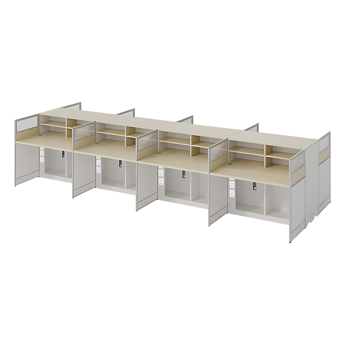 Stylish Ergonomic Office Desk with Semi-Transparent Partition Screen