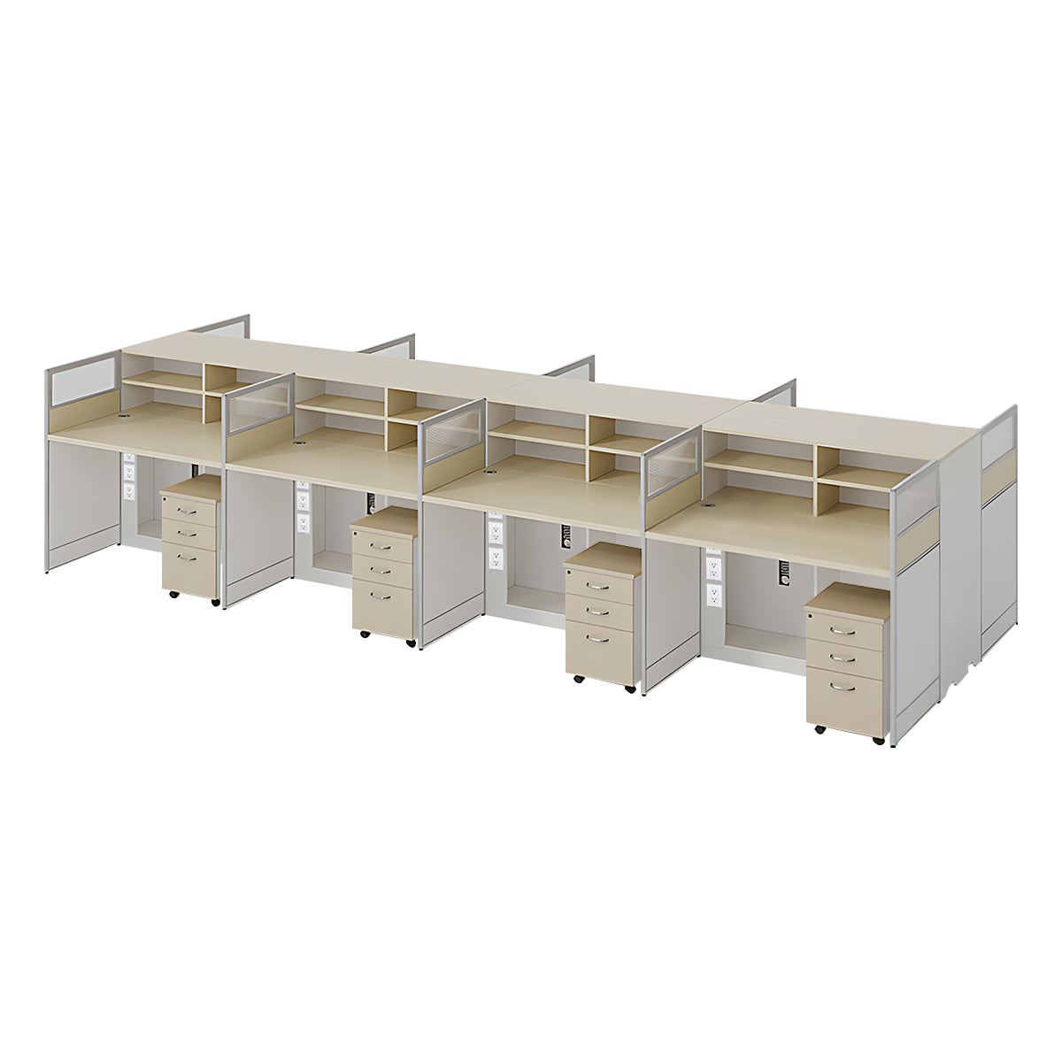 Stylish Ergonomic Office Desk with Semi-Transparent Partition Screen