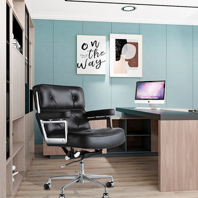 Executive Leather Office Chair with Adjustable Height & 360° Swivel Zimasya