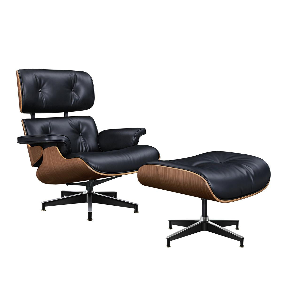 Stylish Indoor Living Room Genuine Leather Chair with Ottoman（Stock Items）