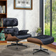 Stylish Indoor Living Room Genuine Leather Chair with Ottoman（Stock Items）