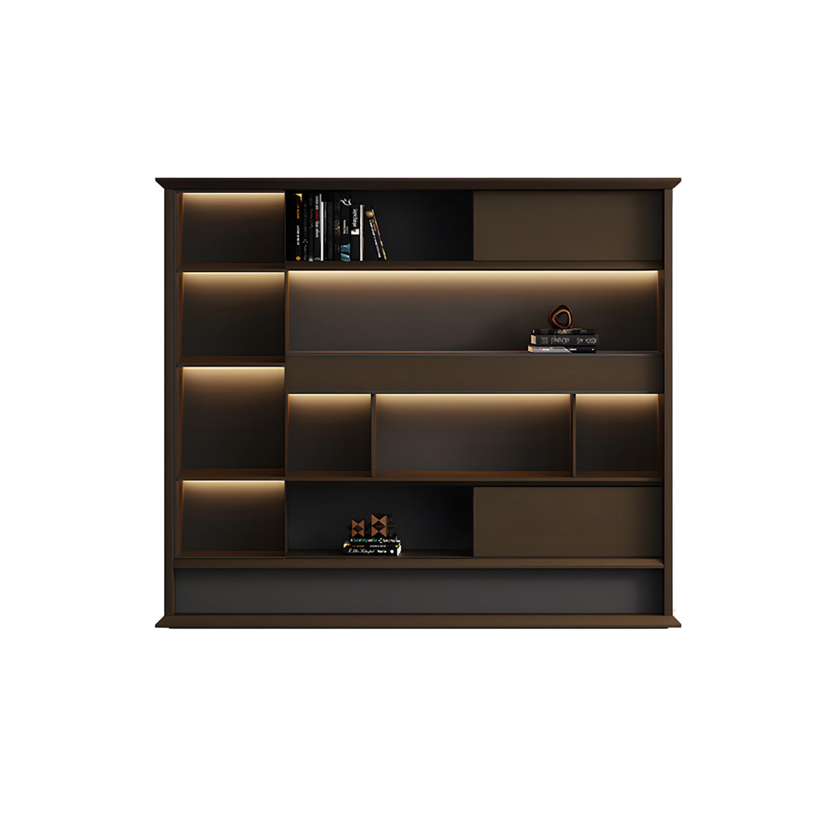 Italian-Style Luxurious Dark Brown L-Shaped Executive Desk with Spacious Desktop Design