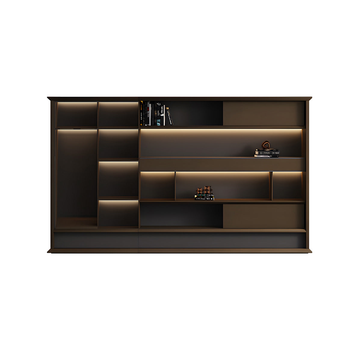 Italian-Style Luxurious Dark Brown L-Shaped Executive Desk with Spacious Desktop Design