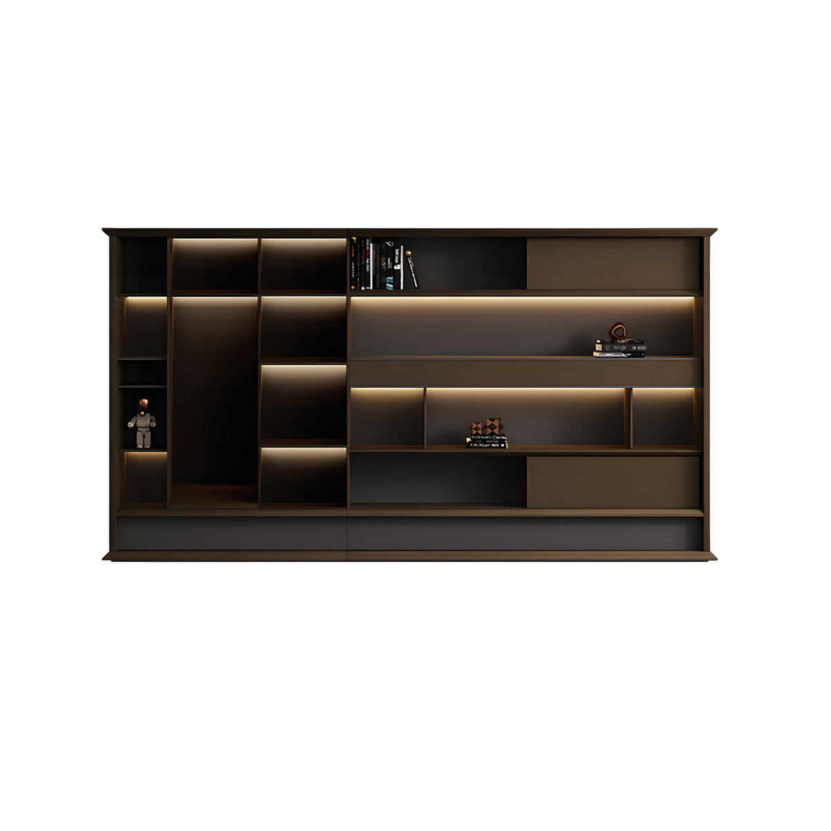 Italian-Style Luxurious Dark Brown L-Shaped Executive Desk with Spacious Desktop Design