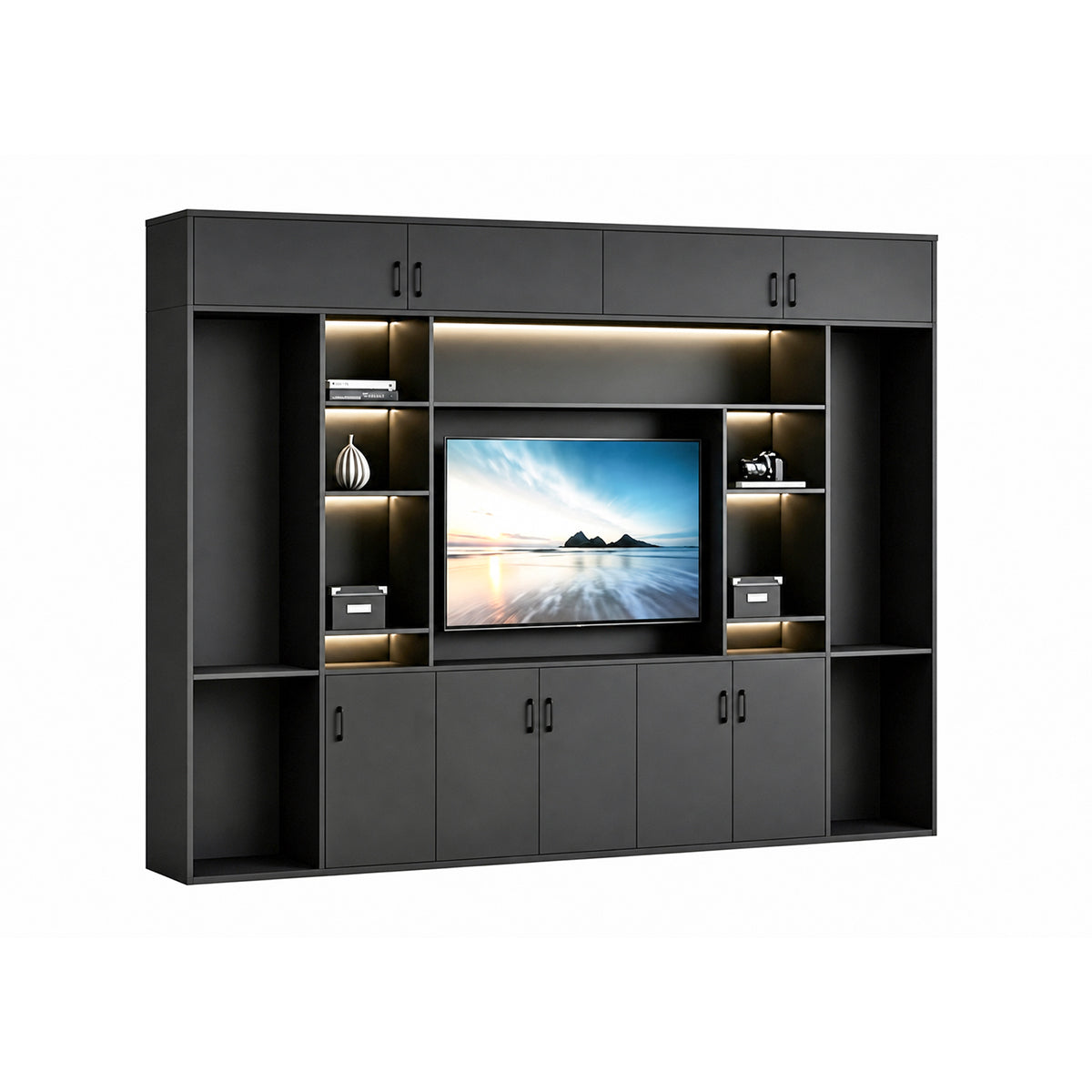 Modern L-Shaped Executive Desk 63–126 in Wide with Cable Management, Lockable Drawers & Steel Frame