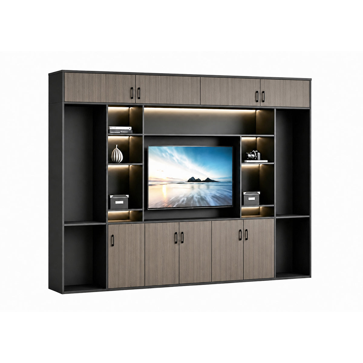 Modern L-Shaped Executive Desk 63–126 in Wide with Cable Management, Lockable Drawers & Steel Frame