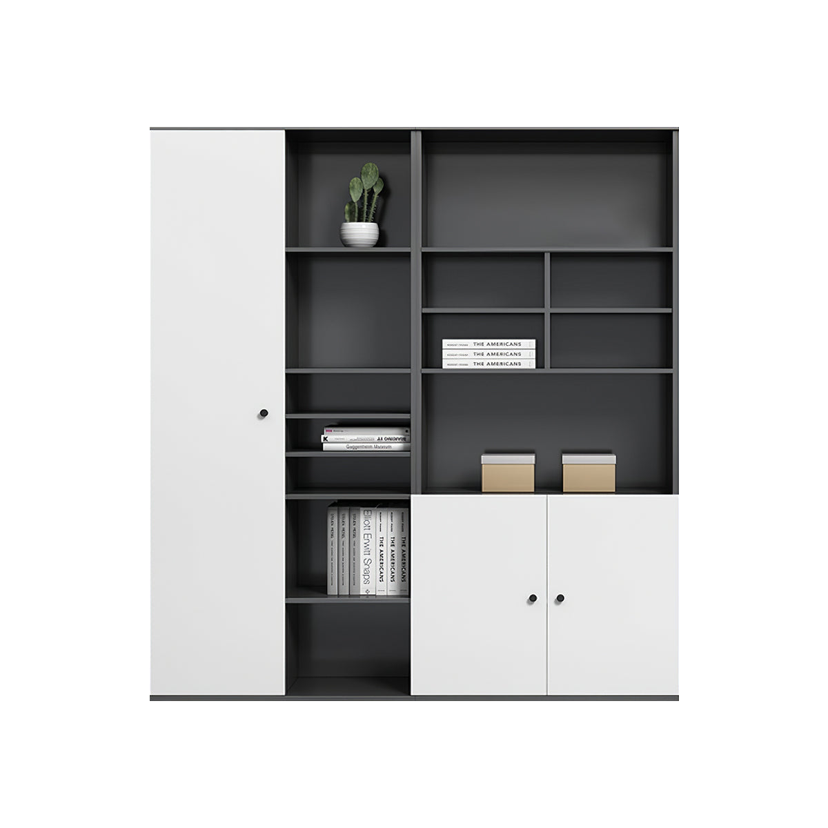 Office Desk, matching file cabinet, White finish, L63" x W16" x H79", for executive office workspace, modern executive office furniture