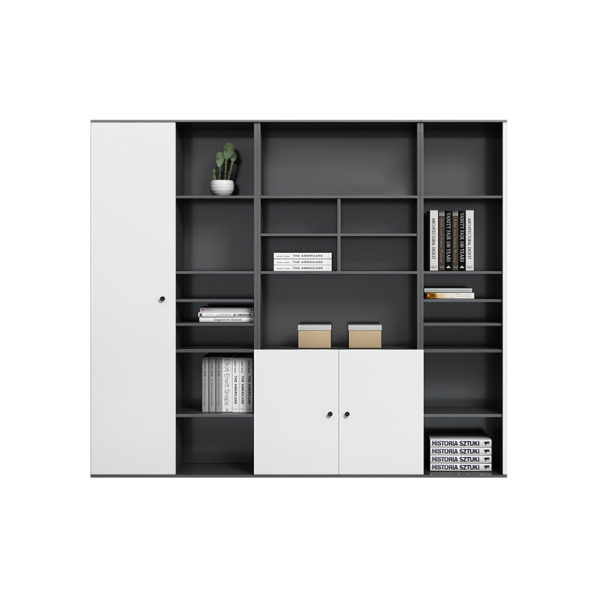 Office Desk, matching file cabinet, White finish, L79" x W16" x H79", for executive office workspace, modern executive office furniture